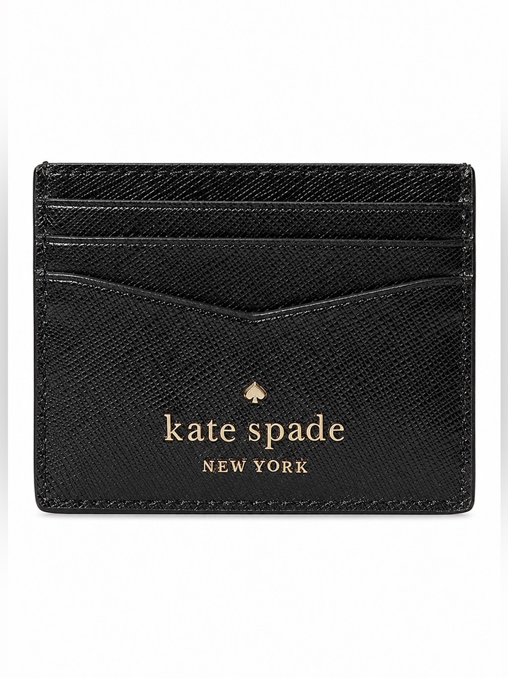 NWT Kate Spade New York Staci Small Slim Card Holder – Black Saffiano Leather
